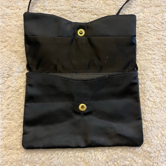 Black clutch/shoulder bag w/sparkle detail - Picture 3 of 7